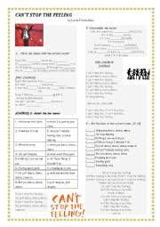 110 suggested f i can't stop the feeling. Can T Stop The Feeling By Justin Timberlake Esl Worksheet By Zaratod