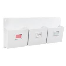 Porte Courrier Mural En Metal Blanc 23 X 57 Cm Maisons Du Monde Container