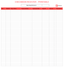 Check Register Template Excel Check Register Spreadsheet Template Checkbook Register