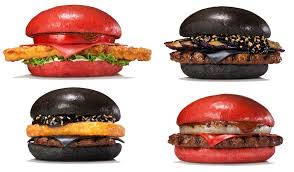 Red Is The New Black Burger As Burger King Rolls Out Sandwiches With Crimson Buns And Cheese Black Burger Red Burger Burger