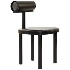 Una Leather Upholstered Dining Chair In Black Stained Oak By Estudio Persona In 2020 Leather Dining Chairs Antique Dining Room Chairs Modern Lounge Chairs