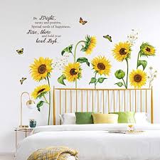 Diy family photo frame tree wall sticker home decor living room bedroom wall decals poster. Amazon Com Decalmile Sunflower Butterfly Wall Decals Garden Flower Wall Stickers Bedroom Living Room Tv Wall Art Decor Kitchen Dining