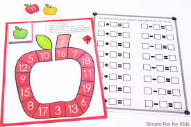 Printable board games for kids. Addition And Subtraction Within 20 Apple Board Game Simple Fun For Kids