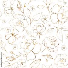 Check spelling or type a new query. Seamless Pattern With Gold Flowers And Leaves Hand Drawn Background Floral Pattern For Wallpaper Or Fabric Flower Rose Botanic Tile Stock Illustration Adobe Stock