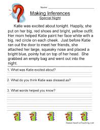 Making Inferences Special Night Worksheet In 2020 Making Inferences Inferencing Inference