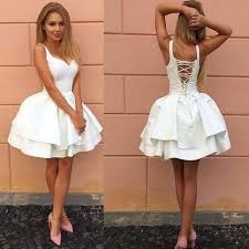 White Short Homecoming Dresses Under 100 In 2020 Freshman Homecoming Dresses Knee Length Prom Dress Homecoming Dresses Short
