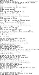 bob dylan song tangled up in blue lyrics and chords bob dylan songs bob dylan lyrics bob dylan lyrics songs