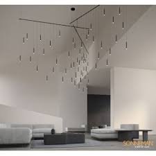 Sonneman Sls1149 Suspenders 13 Ft 48 Light Led Chandelier In Satin Black Contemporary Modern Bellacor In 2020 Led Chandelier Led Lighting Home Chandelier