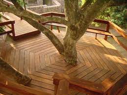 Personalized designs are a great advantage of floating decks. Pin By Pauline Johnson On Inviting Decks Backyard Deck Around Trees Tree House Deck