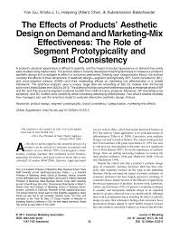 Ready to redecorate your bathroom? Pdf The Effects Of Products Aesthetic Design On Demand And Marketing Mix Effectiveness The Role Of Segment Prototypicality And Brand Consistency
