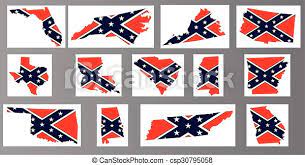 Confederate Flag Maps. Outline Flag Maps Of The Confederate States Over A  Gray Background. | Canstock