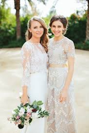 Al Fresco Scottsdale Wedding Stunning Two Piece Dress Two Piece Wedding Dress Sheer Wedding Dress Lesbian Wedding