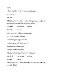Membaca teks anekdot dengan seksama anekdot. Doc Soal Anekdot Ayu Diah Academia Edu