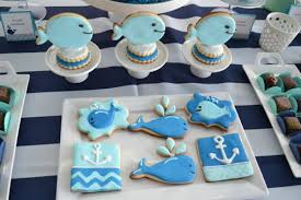 Nautical Whale Baby Shower Sugar Cookies Whale Baby Shower Theme Whales Baby Shower Baby Shower Party Food