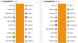 La clasificación de laliga santander de la liga de fútbol. Laliga Santander Horarios De Los Partidos De Las Jornadas 33 Y 34 As Com