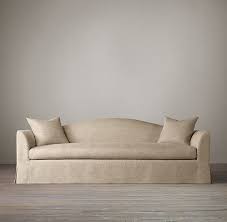 Belgian Camelback Slipcovered Sofa Upholstered Daybed Sofa Chaise Sofa