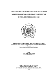 Analisis pengaruh economic value added (eva) momentum, net profit margin (npm), basic earning power (bep), return on total assets (roa), dan return on equity (roe) terhadap return saham (studi empiris pada perusahaan manufaktur yang terdaftar di pt bur. Top Pdf Pengaruh Roa Roe Der Eps Dan Tato Terhadap Return Saham 123dok Com