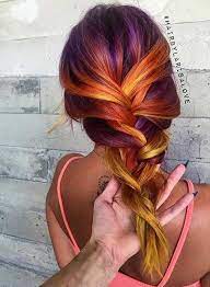 31 Colorful Hair Looks To Inspire Your Next Dye Job Stayglam Sunset Hair Sunset Hair Color Hair Styles