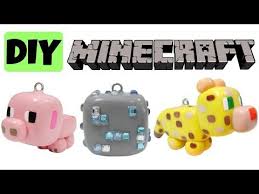 Diamond ore is often around lava; Easy Polymer Clay Charms For Beginners Diy Kawaii Minecraft Diamond Ore Pig Ocelot Easy Polymer Clay Polymer Clay Charms Clay Charms
