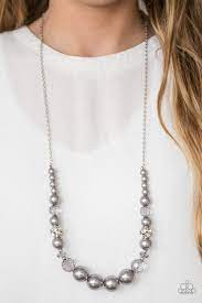 The Wedding Party Silver Gray Pearl Necklace Paparazzi Join Me On Facebook At Www Facebook Com Group Silver Necklace Set Grey Pearl Necklace Necklace Set