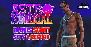 Rapper travis scott has grabbed the fortnite crown for drawing the biggest live audience in the hit over 12.3 million concurrent fortnite players participated live in scott's astronomical virtual. Travis Scott S Live Virtual Fortnite Concert Breaks Records Esportz Network
