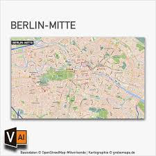 Die größten flüsse von deutschland sind der rhein, die elbe, die donau, der neckar etc. Berlin Mitte Stadtplan Vektorkarte Grebemaps Kartographie