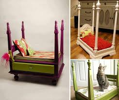 Cats Bed Made From Upside Down Table Diy Pet Bed Diy Bed Diy Dog Bed