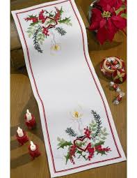 15*20cm 14ct 12 constellations series diy embroidery kit counted cross stitch patterns of taurus type diy cross stitch material cotton cloth size 15*20cm contains cotton fabric. Permin Christmas Candle Runner Cross Stitch Kit