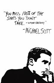 In one scene, michael is trying to motivate his employees by putting a quote on the blackboard. Michael Scott Wayne Gretzky The Office Poster Drawing By Gracie Jane