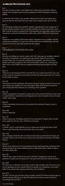 So a lot more stuff winds up in recycling when we lived in a house and had curbside service, the trash truck came weekly. Garbage Processing Log The Outer Worlds Wiki Fandom