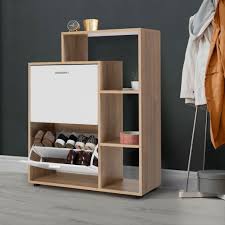 Meuble Chaussures Blanc Et Haªtre 12 Paires Avec A C Taga Res Cielterre Commerce Meuble Chaussure Portes Blanches Placard Chaussure