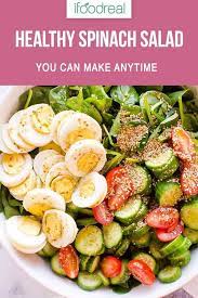 Simple Spinach Salad Recipe With Easy Healthy Salad Dressing You Can Make In 5 Minutes I Spinach Salad Recipes Easy Healthy Salad Dressing Easy Healthy Salad