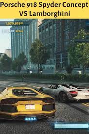 Need For Speed Most Wanted 2012 Beating Porsche 918 Spyder Concept With Lamborghini Aventador Hd Gameplay Lamborghini Aventador Porsche 918 Lamborghini