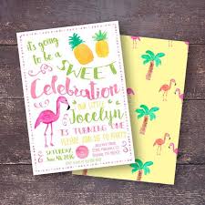 Pineapple Invitation Flamingo Invitation Tropical Party Invitation Girls Summer Pineapple Baby Shower Invitation Pineapple Baby Shower Tropical Baby Shower