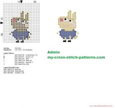 Richard Rabbit Peppa Pig Character Cross Stitch Pattern 14x20 Free Cross Stitch Patterns Simple Unique Alphabets Baby Stitch Character Peppa Pig Cross Stitch Patterns