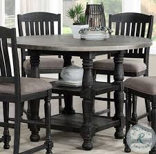 A counter height kitchen table is perfect for your next gathering, and we carry scores of fine variations, including drop leaf, adjustable height, and folding tables. Brenham Distressed Gray And Weathered Washed Black Round Counter Height Dining Room Set From Avalon Furniture Coleman Furniture