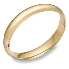 Diamond fascination® 14k gold wave bangle bracelet. 14k Gold Hinged Plain Bangle Bracelet 7 16
