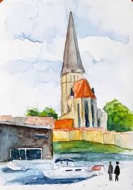 Malen Bei Der Rostocker Petrikirche Kirchen Malen Spitzweg