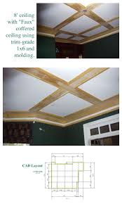 8 Ceiling With Faux Coffered Ceiling Using Trim Grade 1x6 And Molding Coffered Ceiling Coffered Ceiling Diy Ceiling Trim