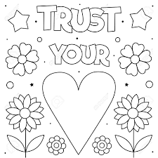 Learn about famous firsts in october with these free october printables. Trust Your Heart Coloring Page Vector Illustration Heart Flowers Royalty Free Cliparts Vectors And Stock Illustration Image 123454421