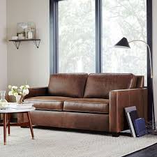 Inspired by 1950s furniture silhouettes, the hamilton sofa feels as luxurious as it looks. Henry Leather Sofa 76 Molasses
