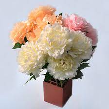 The silk peony stems is an artificial flower, handmade silk flower stem. 5 Heads Artificial Flower Bouquet Peony Silk Flower China Artificial Flowers And Silk Flowers Price Made In China Com