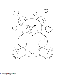 Some of the coloring page names are teddy bear coloring for kids, simple teddy bear coloring at, two beautiful teddy bear coloring color luna, teddy bear with heart coloring at, teddy bears coloring learny kids, teddy bears coloring learny kids, bear coloring for adults coloring, holidays teddy bear outline coloring. Valentine S Day Cute Teddy Bear With Heart Coloring Pages Novocom Top