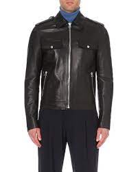 Lanvin Black Zip Detail Leather Jacket For Men Leather Jacket Men Mens Jackets Jackets