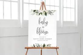 Editable Baby Shower Sign Template Baby In Bloom Baby Shower Welcome Sign Printable Instant Download Ptc03w Gender Neutral Shower 2978699 Weddbook