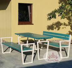 Yellow german beer garden patio table bench set bier festival bavaria munich marvingardensusa 5 out of 5 stars (20) $ 225.00. Contemporary Bench And Table Set S Thavis Kronemag Millenium Srl Wooden Steel Garden