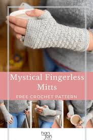 Fingerless gloves are fun to crochet and can make great gifts or charity donations. Free Crochet Fingerless Gloves Pattern Mystical Mitts Hanjan Crochet
