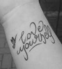 Love Yourself Tiny Butterfly Tattoo Ink Lettering Love Yourself Tattoo