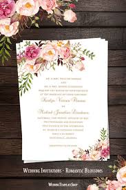 Printable Wedding Invitation Romantic Blossoms Make Your Own Invitations Diy Wedding Invitations Romantic Bridal Shower Invitations Diy Wedding Invitations Diy