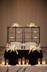 Real Wedding Elizabeth And Chad A Glamorous Black White And Gold Affair Dogwood Blos Head Table Wedding Black And White Wedding Theme White Wedding Theme
